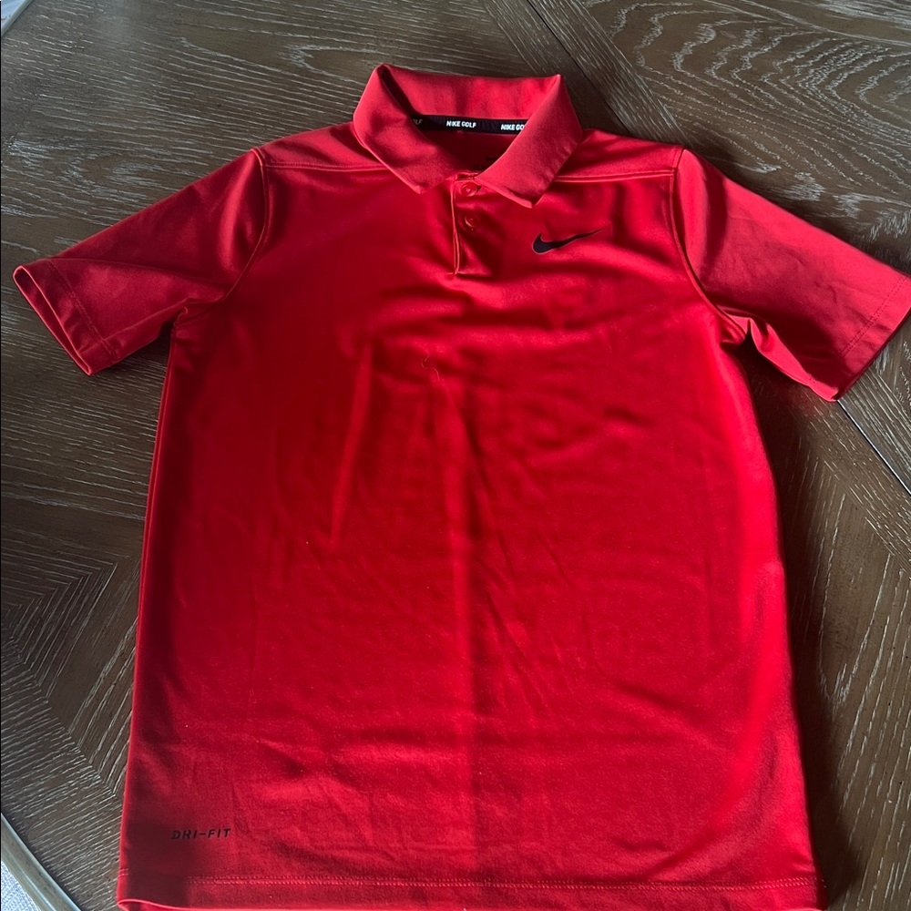Nike Red Polo Shirt with Black Swoosh - Kids